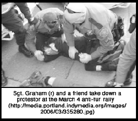 [Sgt. Graham takes down a protestor]