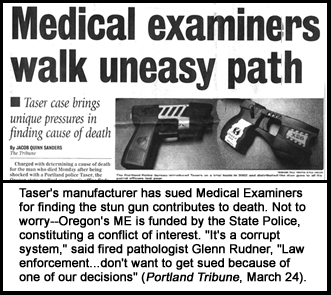[March 24 Trib article shows medical examiners' conflict of interest]
