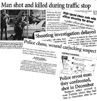 Headline collage: Shootings