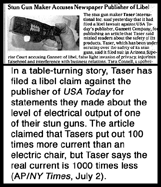 [Taser sues USA 
Today]
