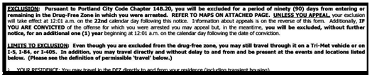 [Drug Free Zone form excerpt]
