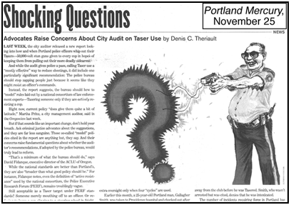 Portland 
Mercury article on Tasers