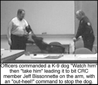 Dog bites 
trainer